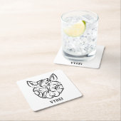 白黒の部族ネズミ スクエアペーパーコースター (インサイチュ)