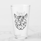 白黒の部族ネズミ タンブラーグラス (裏面)