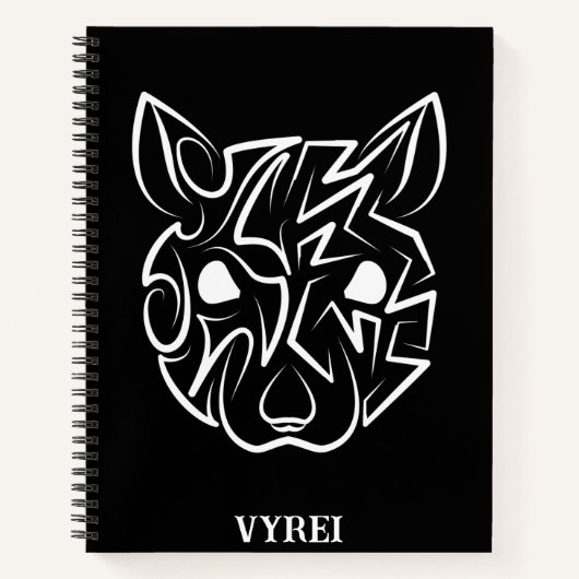 白黒の部族ネズミ ノートブック (正面)