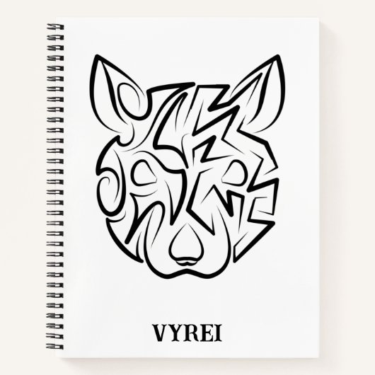 白黒の部族ネズミ ノートブック (正面)