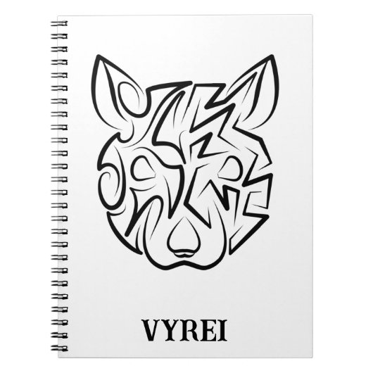 白黒の部族ネズミ ノートブック (正面)