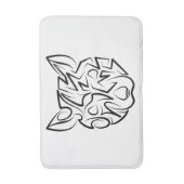 白黒の部族ネズミ バスマット (正面縦)