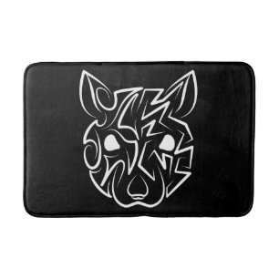 白黒の部族ネズミ バスマット