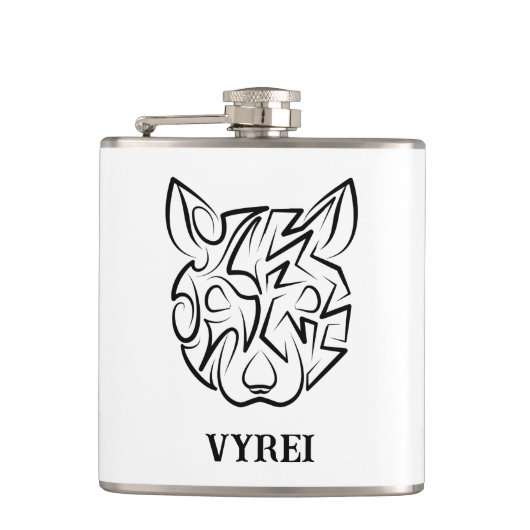 白黒の部族ネズミ フラスク (正面)