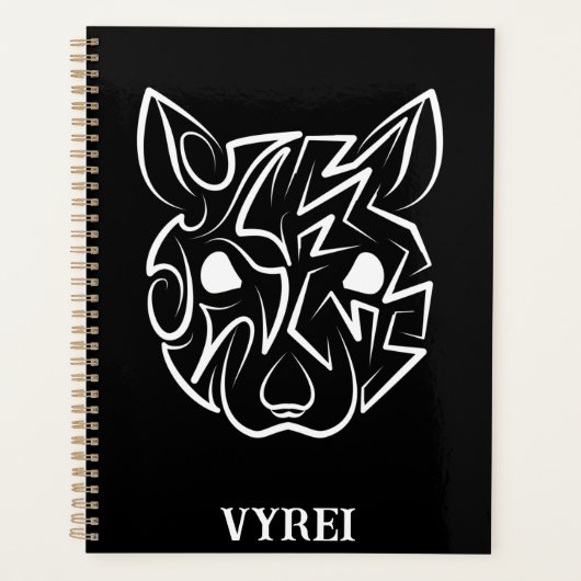 白黒の部族ネズミ プランナー手帳 (正面)