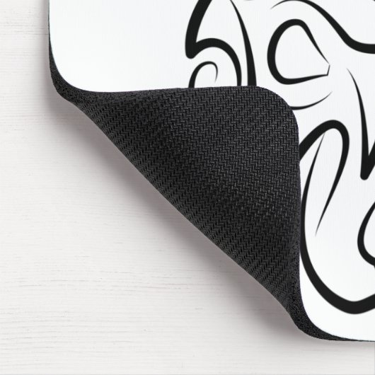 白黒の部族ネズミ マウスパッド (コーナー)