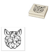 白黒の部族ネズミ ラバースタンプ (押印)