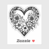 白黒の部族ハート シール (シート)