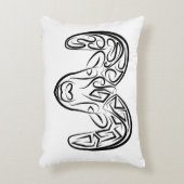 白黒の部族ヤギ アクセントクッション (正面(垂直))