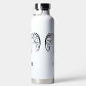 白黒の部族ヤギ ウォーターボトル (右面)