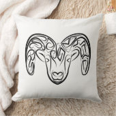 白黒の部族ヤギ クッション (ブランケット)