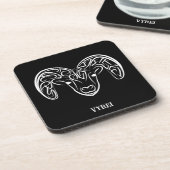 白黒の部族ヤギ コースター (左側)