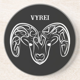 白黒の部族ヤギ コースター