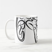 白黒の部族ヤギ コーヒーマグカップ (左)