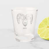 白黒の部族ヤギ ショットグラス (裏面)