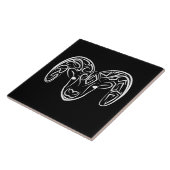 白黒の部族ヤギ タイル (側面)