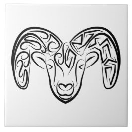 白黒の部族ヤギ タイル