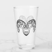 白黒の部族ヤギ タンブラーグラス (裏面)
