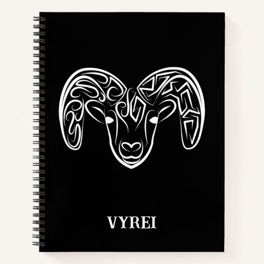 白黒の部族ヤギ ノートブック (正面)