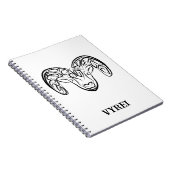 白黒の部族ヤギ ノートブック (右側)