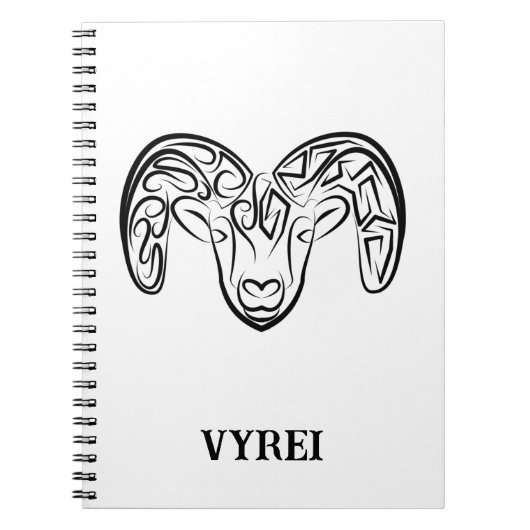 白黒の部族ヤギ ノートブック (正面)