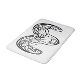 白黒の部族ヤギ バスマット (アングル)