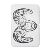 白黒の部族ヤギ バスマット (正面縦)