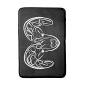 白黒の部族ヤギ バスマット (正面縦)