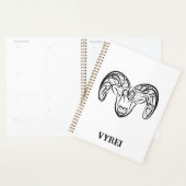 白黒の部族ヤギ プランナー手帳 (ディスプレー)