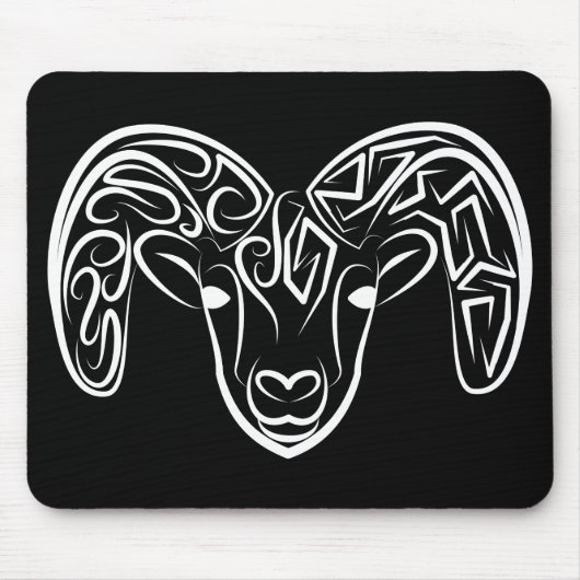 白黒の部族ヤギ マウスパッド (正面)