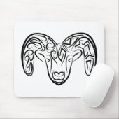 白黒の部族ヤギ マウスパッド (マウス)