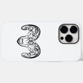 白黒の部族ヤギ Case-Mate iPhoneケース (裏面 (横))