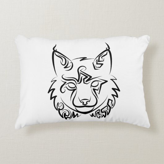 白黒の部族リンクス アクセントクッション (正面)