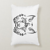 白黒の部族リンクス アクセントクッション (正面(垂直))