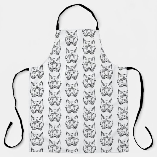 白黒の部族リンクス エプロン (正面)