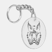 白黒の部族リンクス キーホルダー (正面左)