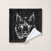 白黒の部族リンクス バスタオルセット (ウォッシュタオル)