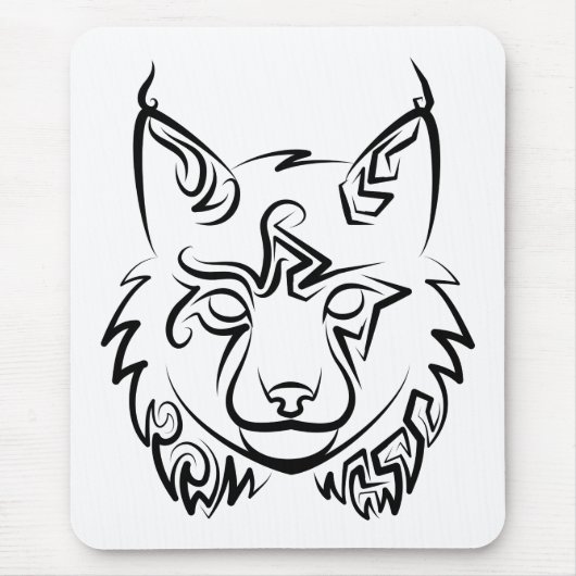 白黒の部族リンクス マウスパッド (正面)