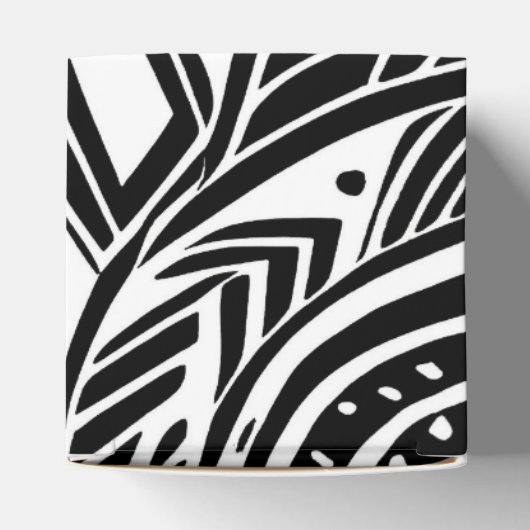 白黒の部族抽象芸術キューブ フェイバーボックス (上部)