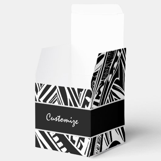 白黒の部族抽象芸術キューブ フェイバーボックス (オープン)