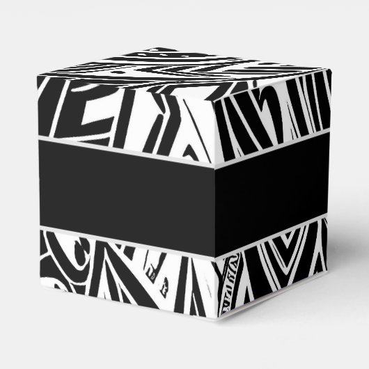 白黒の部族抽象芸術キューブ フェイバーボックス (裏面サイド)
