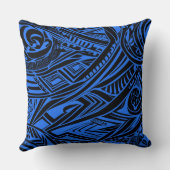 白黒の部族抽象芸術 クッション (裏面)