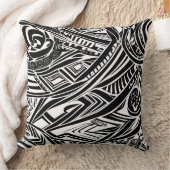 白黒の部族抽象芸術 クッション (ブランケット)