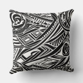白黒の部族抽象芸術 クッション (裏面)