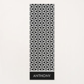 白黒の部族模様ヨガマット ヨガマット (正面)