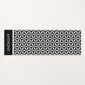 白黒の部族模様ヨガマット ヨガマット (正面(横))