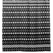 白黒の部族模様 シャワーカーテン (正面)