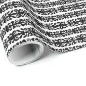 白黒の部族模様 ラッピングペーパー (ロールコーナー)