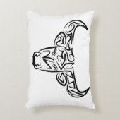 白黒の部族牛 アクセントクッション (正面(垂直))