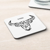 白黒の部族牛 コースター (左側)